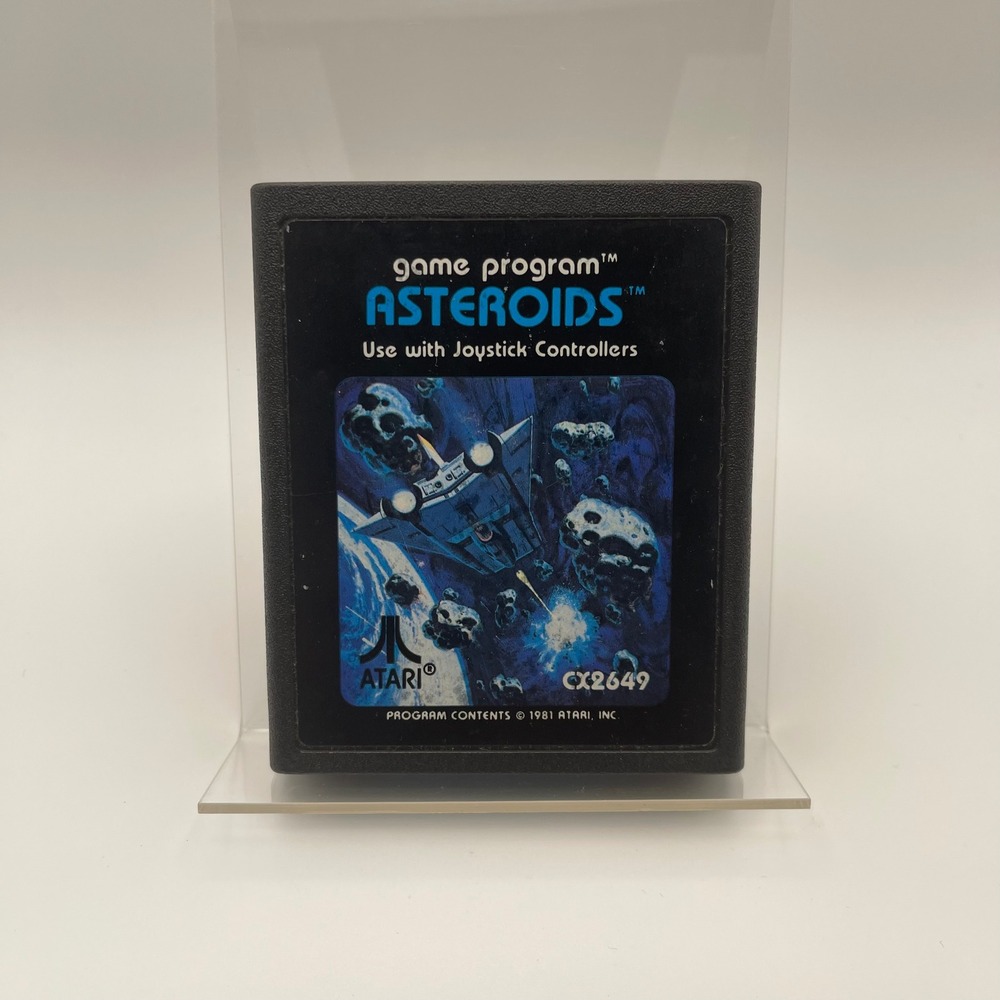 Atari Asteroids Video Game Cartridge N/A Black Good CX2649 1981 Vintage